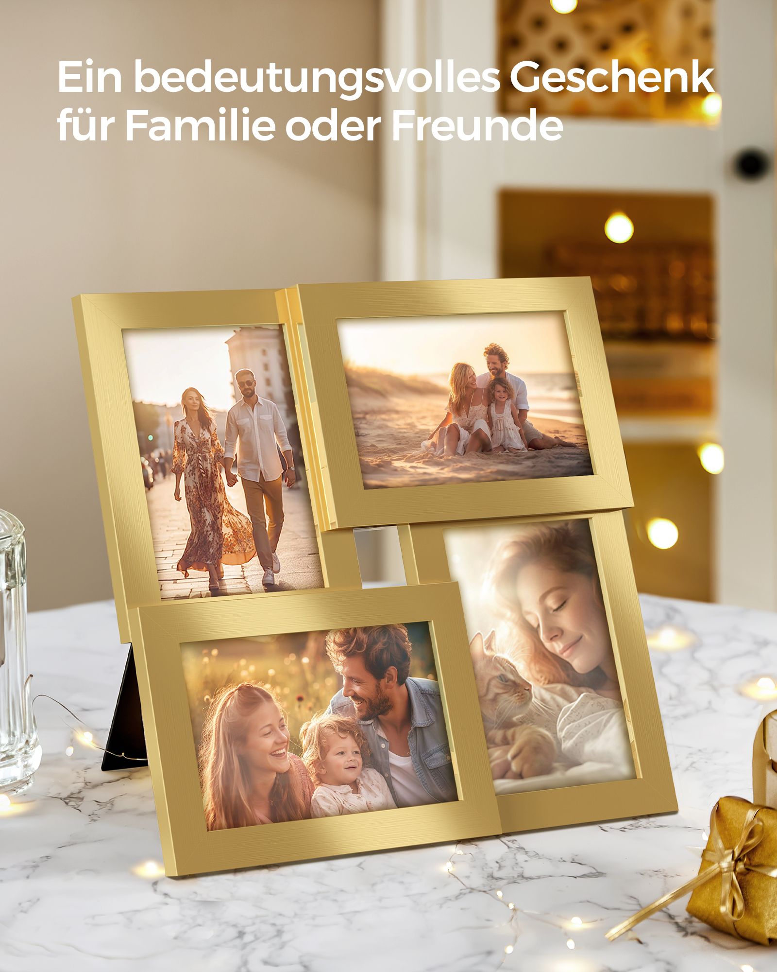 4 fotolijsten voor wanddecoratie – 10 × 15 cm foto's