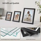 Set Van 7 Fotolijsten Met Non-Marking Muurhaken, Aszwart