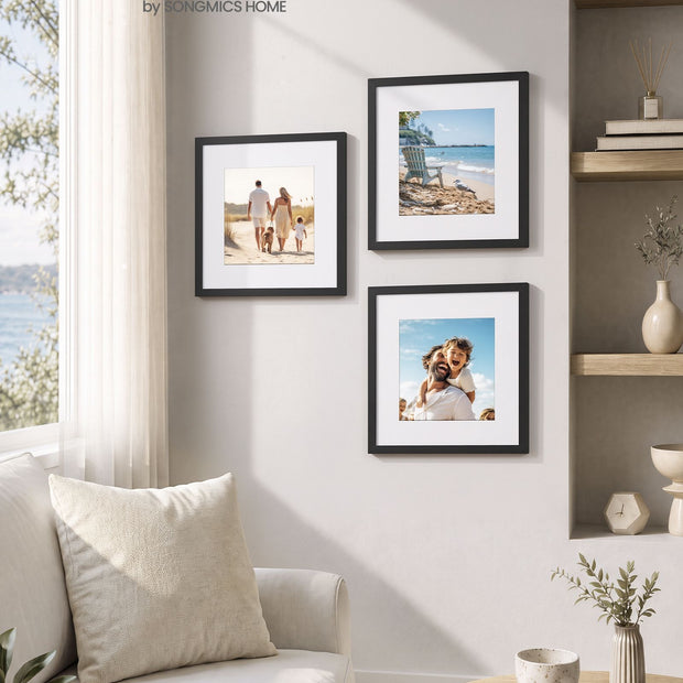 Fotolijst – 30 x 30 cm – Met Sporloze Wandhaken – Ophangen of Neerzetten – Zwart