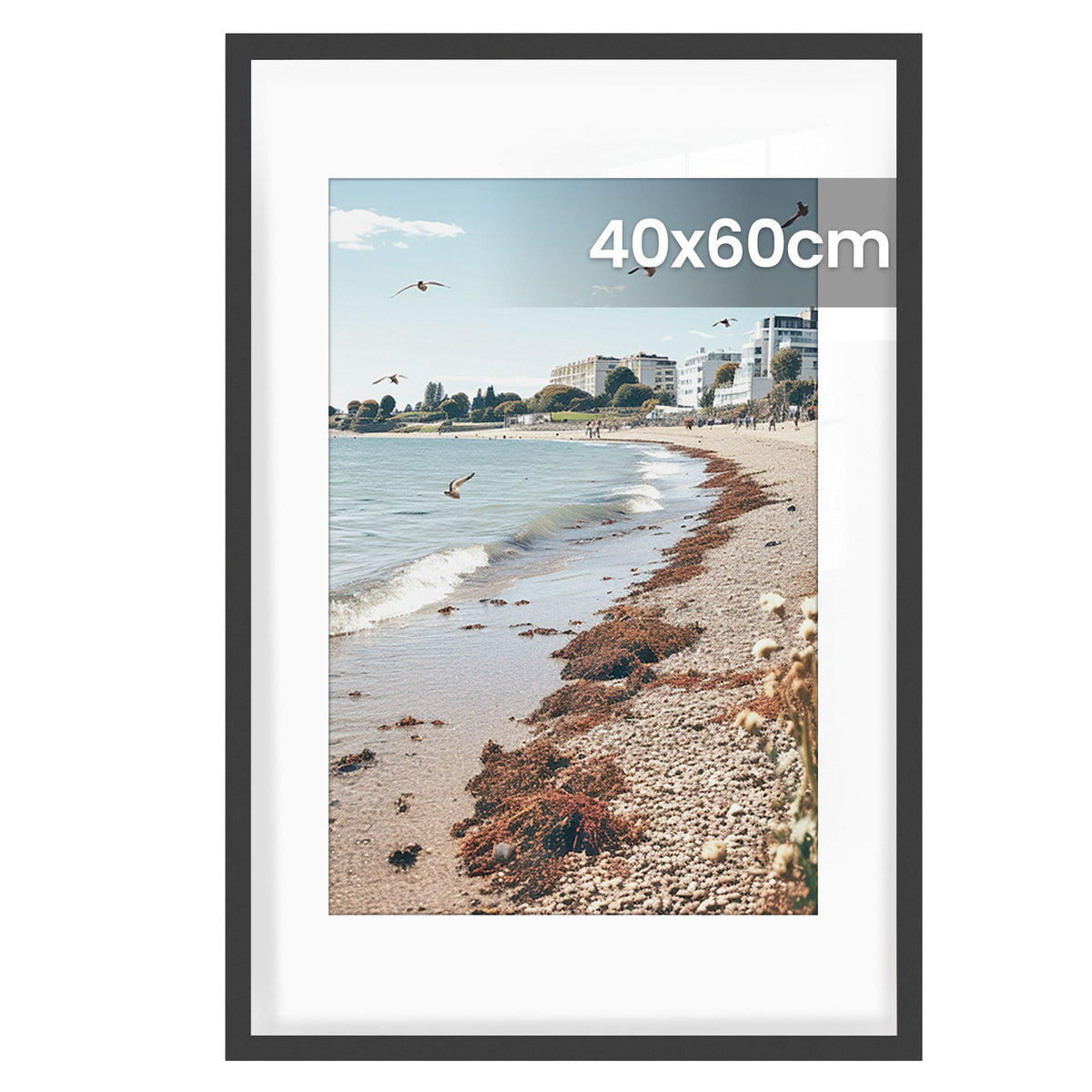 Fotolijst – 40 x 60 cm – Met Sporloze Wandhaken – Ophangen of Neerzetten – Zwart