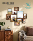 Fotolijst - Set van 10 - Diverse maten 17,4 x 12,3 cm, 20 x 14,8 cm, 27,5 x 22,5 cm - Materiaal PVC en MDF - Kleur Roodbruin - Geschikt voor fotoformaten tot 20 x 25 cm - Totaal gewicht 1,73 kg