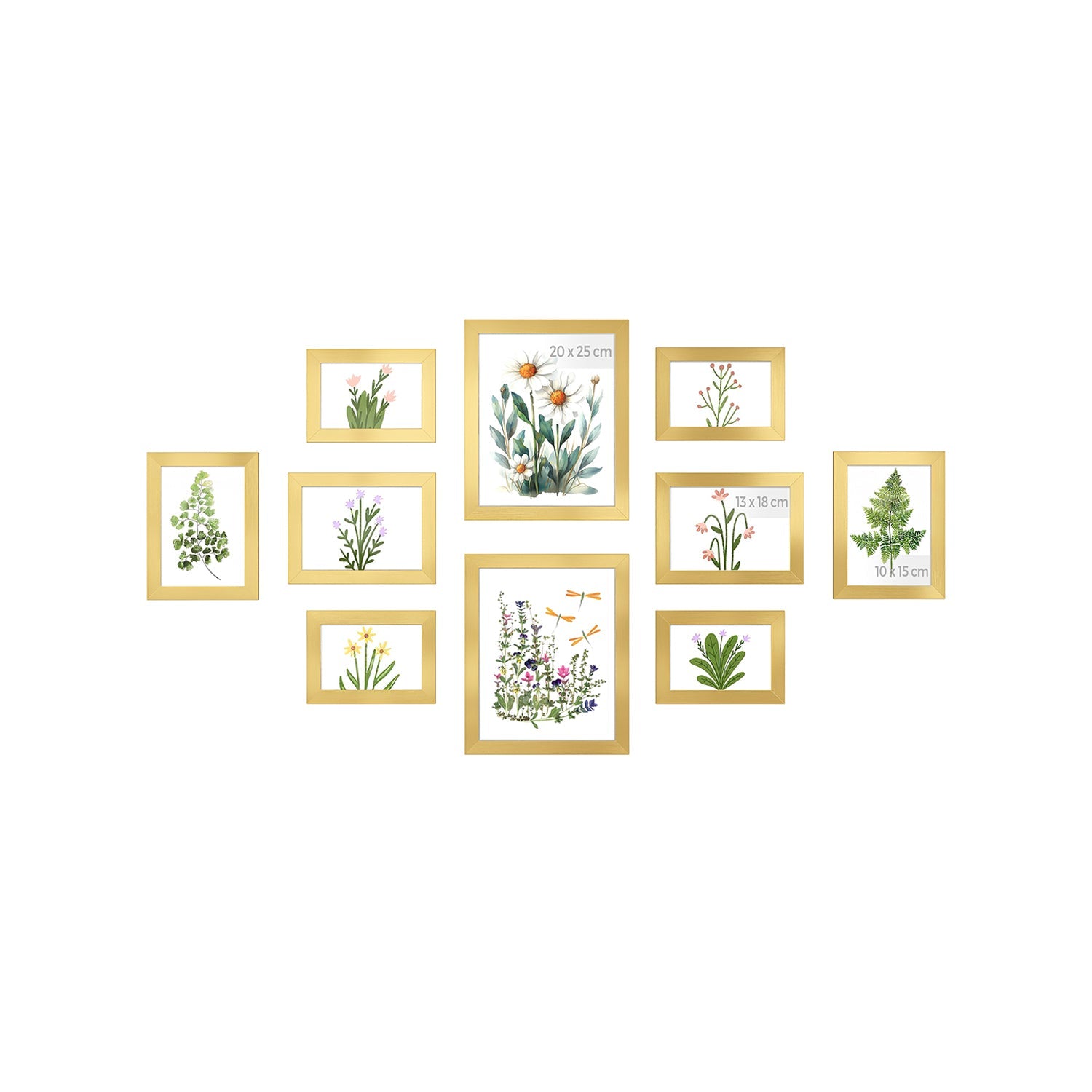 Fotolijst set van 10 – Houten uitstraling – Wit