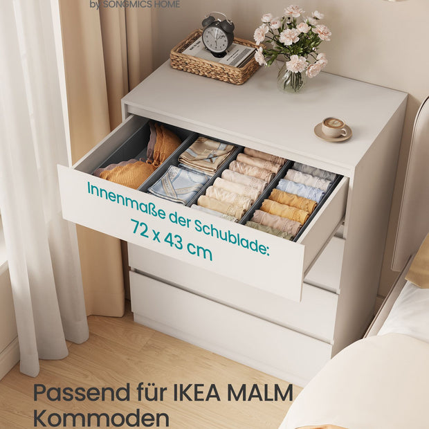 Lade-organizers – Set van 6 – Opvouwbaar – Zonder Vakjes – 40 x 17 – Duifgrijs