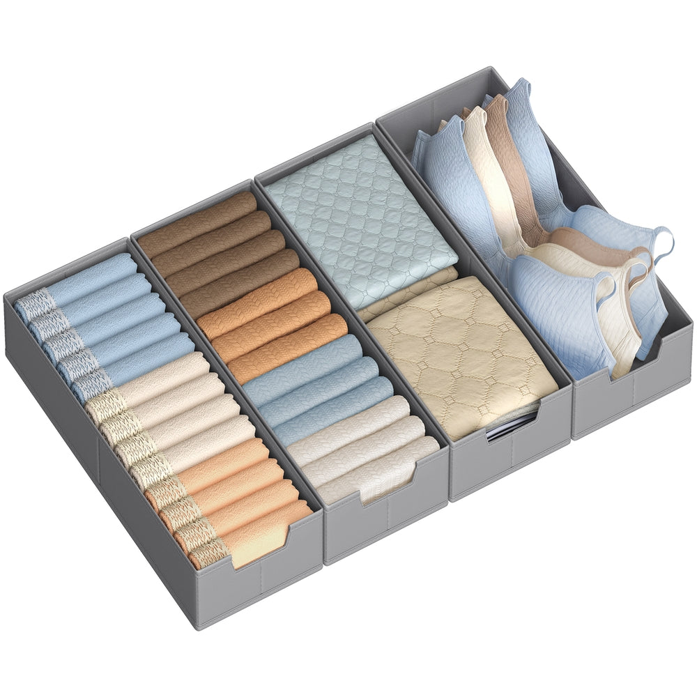 Lade-organizers – Set van 6 – Opvouwbaar – Zonder Vakjes – 50 x 22 – Duifgrijs