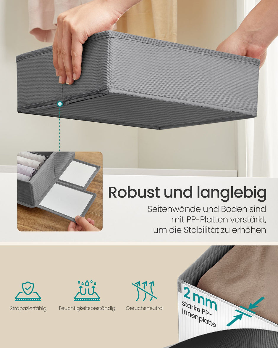 Lade-organizer - Opvouwbaar - Set van Meerdere Boxen - Duifgrijs - 19 x 41 x 10 cm