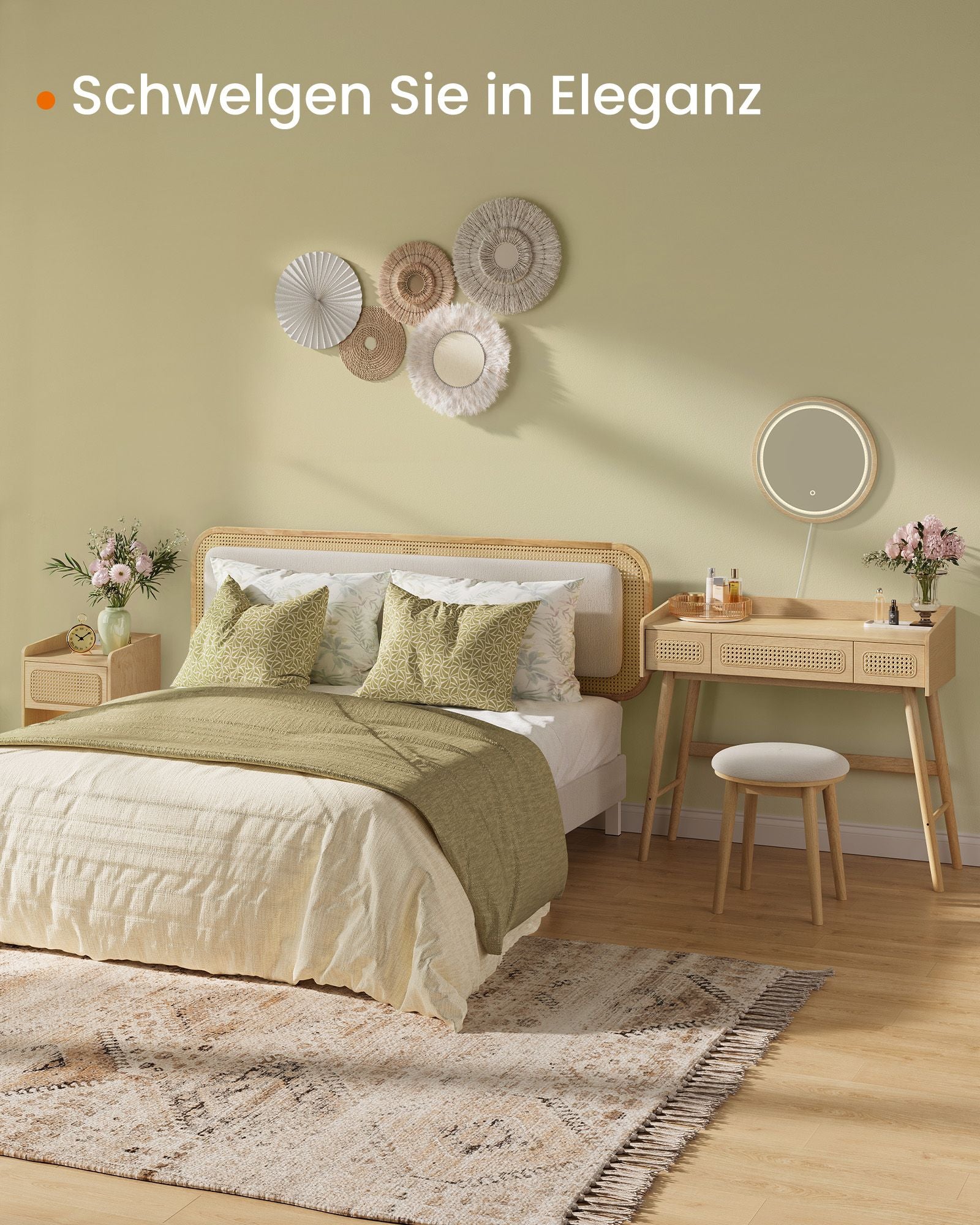 Kaptafel Met Spiegel En Laden In Boho-Stijl