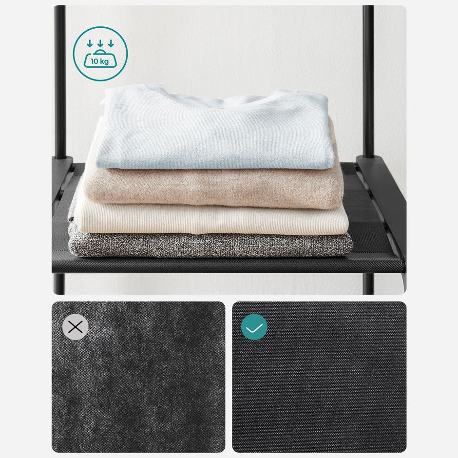 Kledingkast 112 x 43 x 165 cm – Open opbergruimte – Met legplanken – Tot 20 kg hangstang – Eenvoudige montage zonder gereedschap