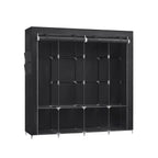 Linnenkast - Stoffen kleerkast - 45 x 170 x 167 cm - Met legplanken - Zwart