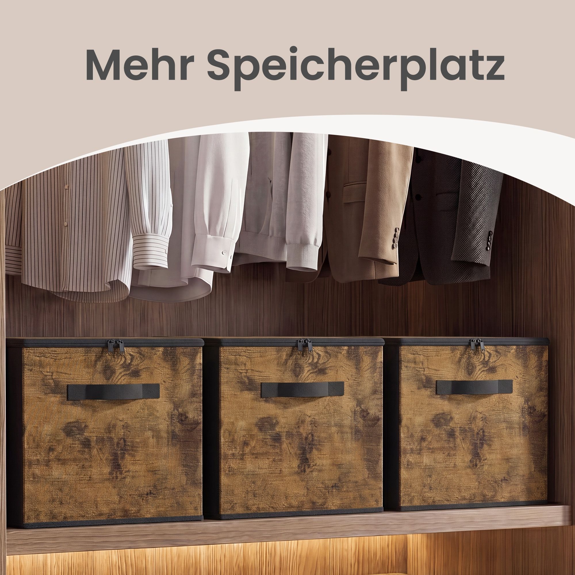 Opbergdozen - Set van 6 - Met Deksel - 40 x 30 cm - Zwart