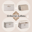 Opbergdozen - Set van 3 - Met Deksel - Linnenlook - Beige