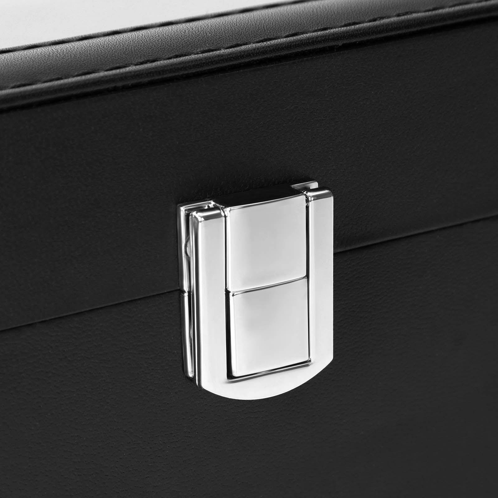 Horlogebox - Horlogekast met glazen deksel - Voor 6 horloges - Zwart