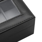 Horlogebox - Horlogekast met glazen deksel - Voor 6 horloges - Zwart