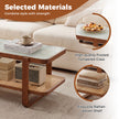 Rektangulärt – soffbord, vardagsrumsbord med massiv träram Valnötsfärg – 105 x 50,5 x 45 cm