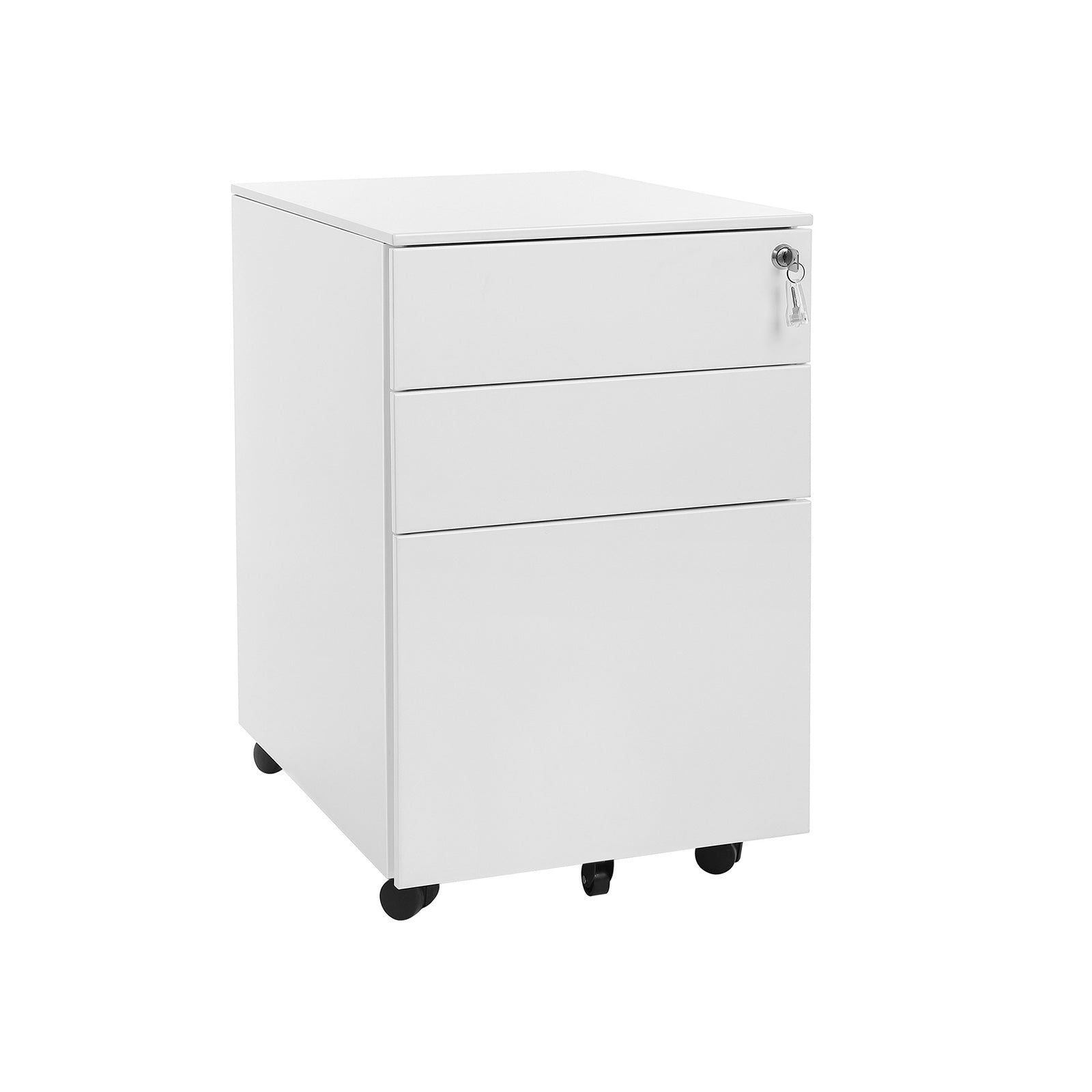 Ladeblok - Mobiele ladekast met slot - 3 lades - Kantoorkast - Zwart