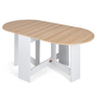 Rund – fällbord, balkongbord, fällbart trädgårdsbord för 4‑7 personer vitt – 163 x 80 x 75 cm