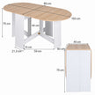 Rund – fällbord, balkongbord, fällbart trädgårdsbord för 4‑7 personer vitt – 163 x 80 x 75 cm