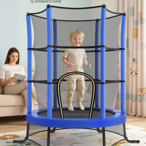 Kindertrampoline - 174 cm - Met Veiligheidsnet - Randbescherming - Blauw