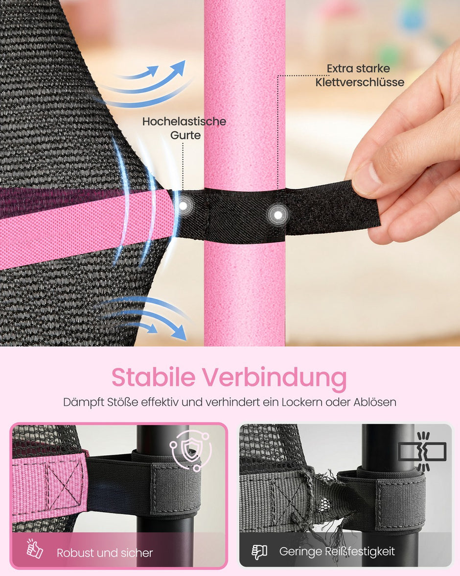 Kindertrampoline - 174 cm - Met Veiligheidsnet - Randbescherming - Roze