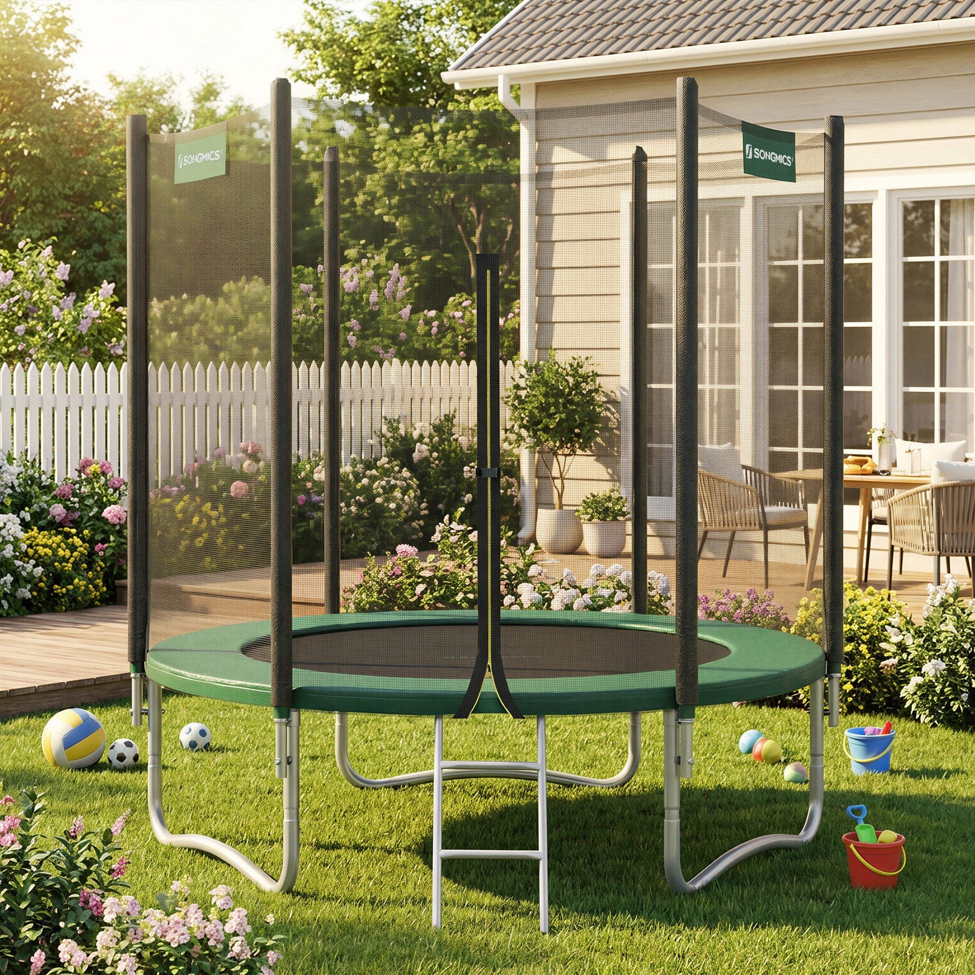 Tuintrampoline - 183 cm - Met Veiligheidsnet - Met Ladder - Blauw