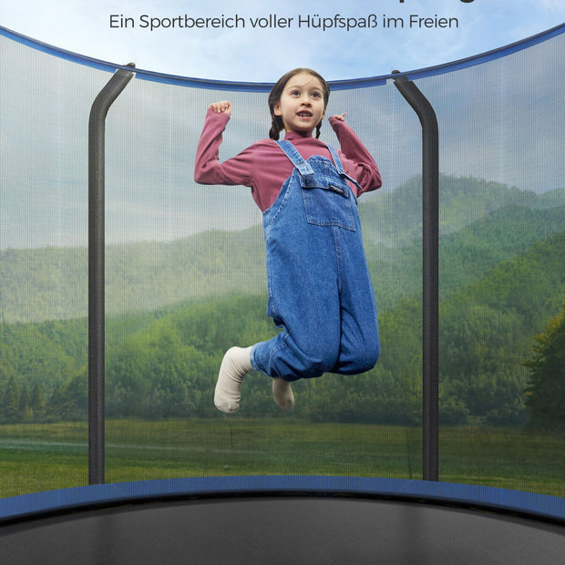 Trampoline – met veiligheidsnet – zwart-blauw