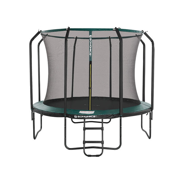 Trampoline – Veiligheidsnet en ladder – Donkergroen zwart