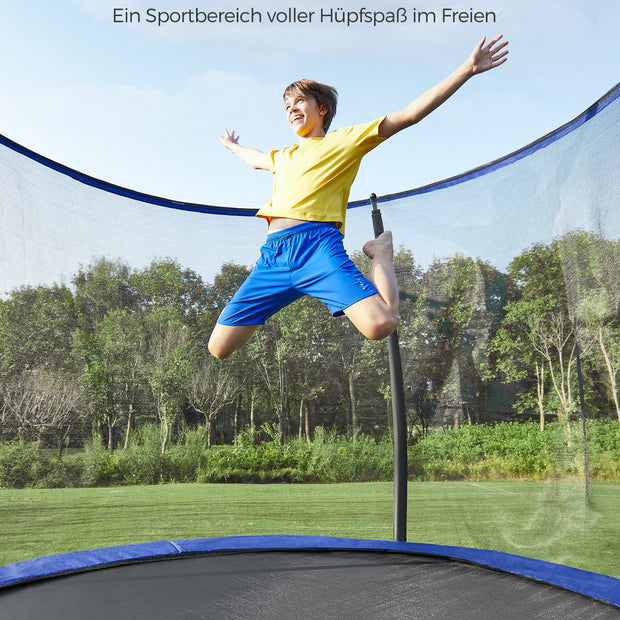 Tuintrampoline – Ø 305 cm – Veiligheidsnet – Zwart-Blauw