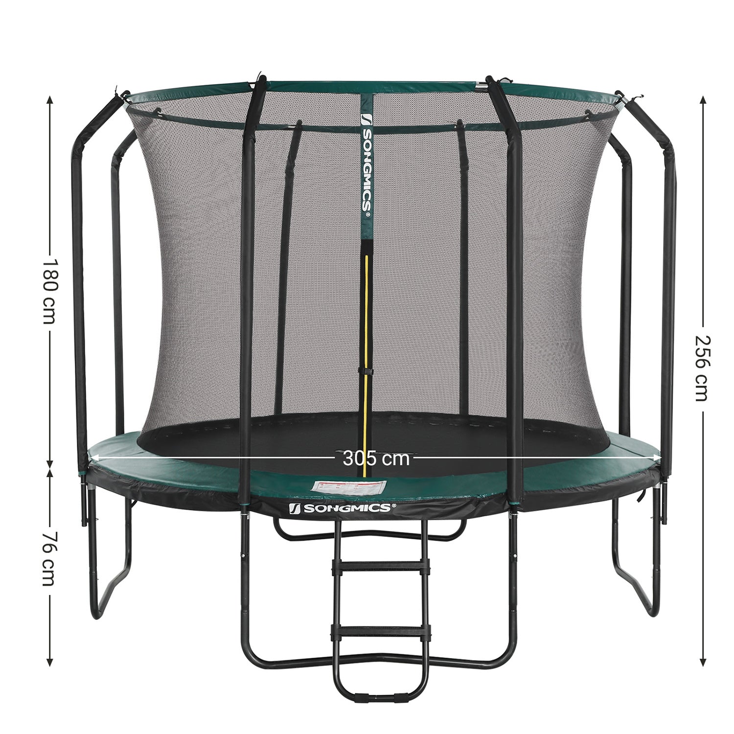 Trampoline – met veiligheidsnet – Ø 305 cm – groen
