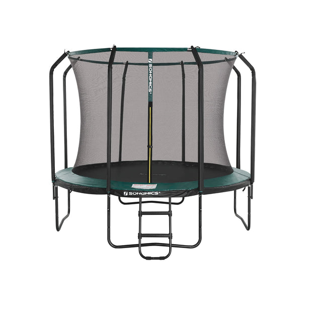 Trampoline – Met veiligheidsnet en ladder – Zwart-donkergroen