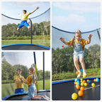 Trampoline - Ø 366 cm - Ronde trampoline - Met veiligheidsnet en ladder - Donkerblauw