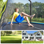 Trampoline - Ø 366 cm - Ronde trampoline - Met veiligheidsnet en ladder - Donkerblauw