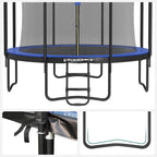 Trampoline - Ø 366 cm - Ronde trampoline - Met veiligheidsnet en ladder - Donkerblauw