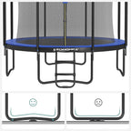 Trampoline - Ø 366 cm - Ronde trampoline - Met veiligheidsnet en ladder - Donkerblauw