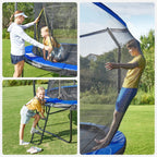 Trampoline - Ø 366 cm - Ronde trampoline - Met veiligheidsnet en ladder - Donkerblauw