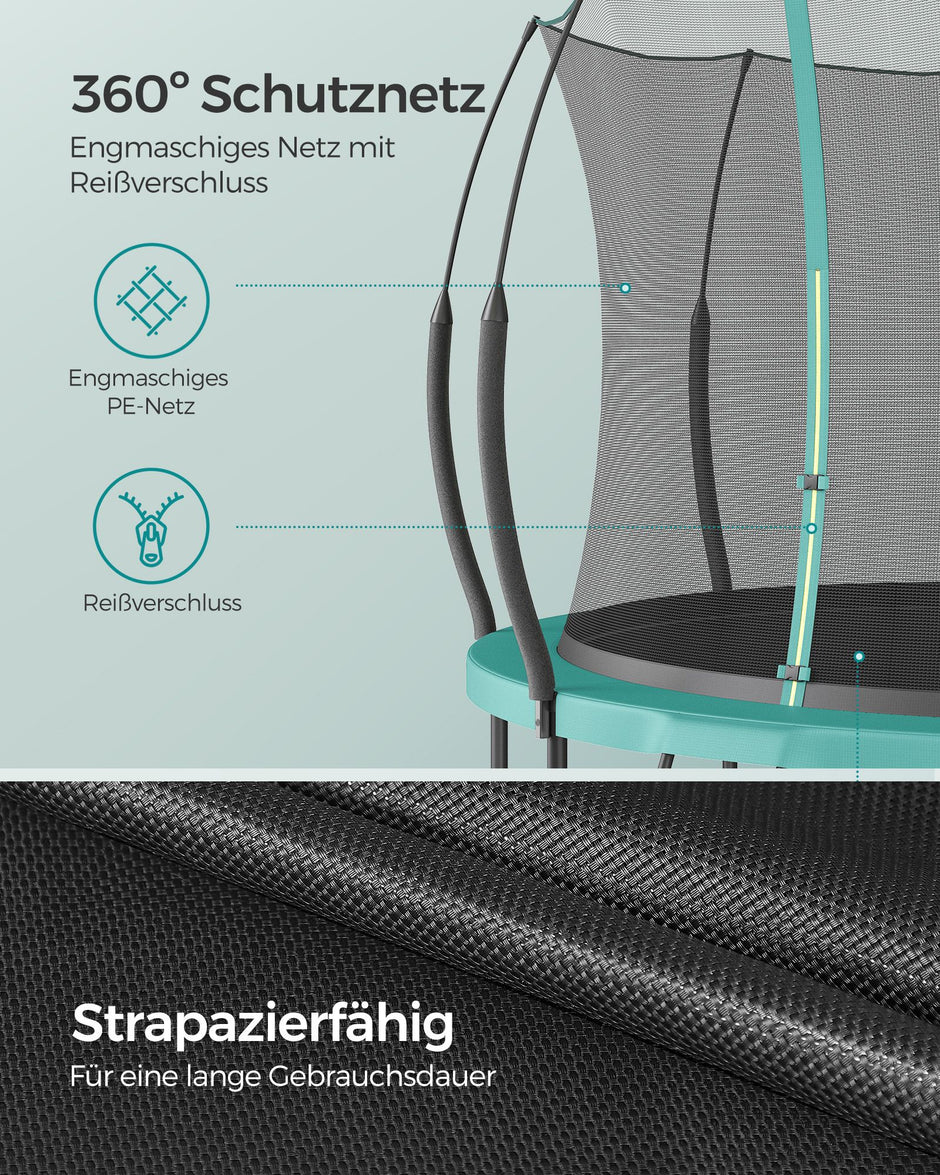 Trampoline – met ritssluiting – zeeblauw
