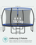 Tuintrampoline – met veiligheidsnet – Ø 366 cm