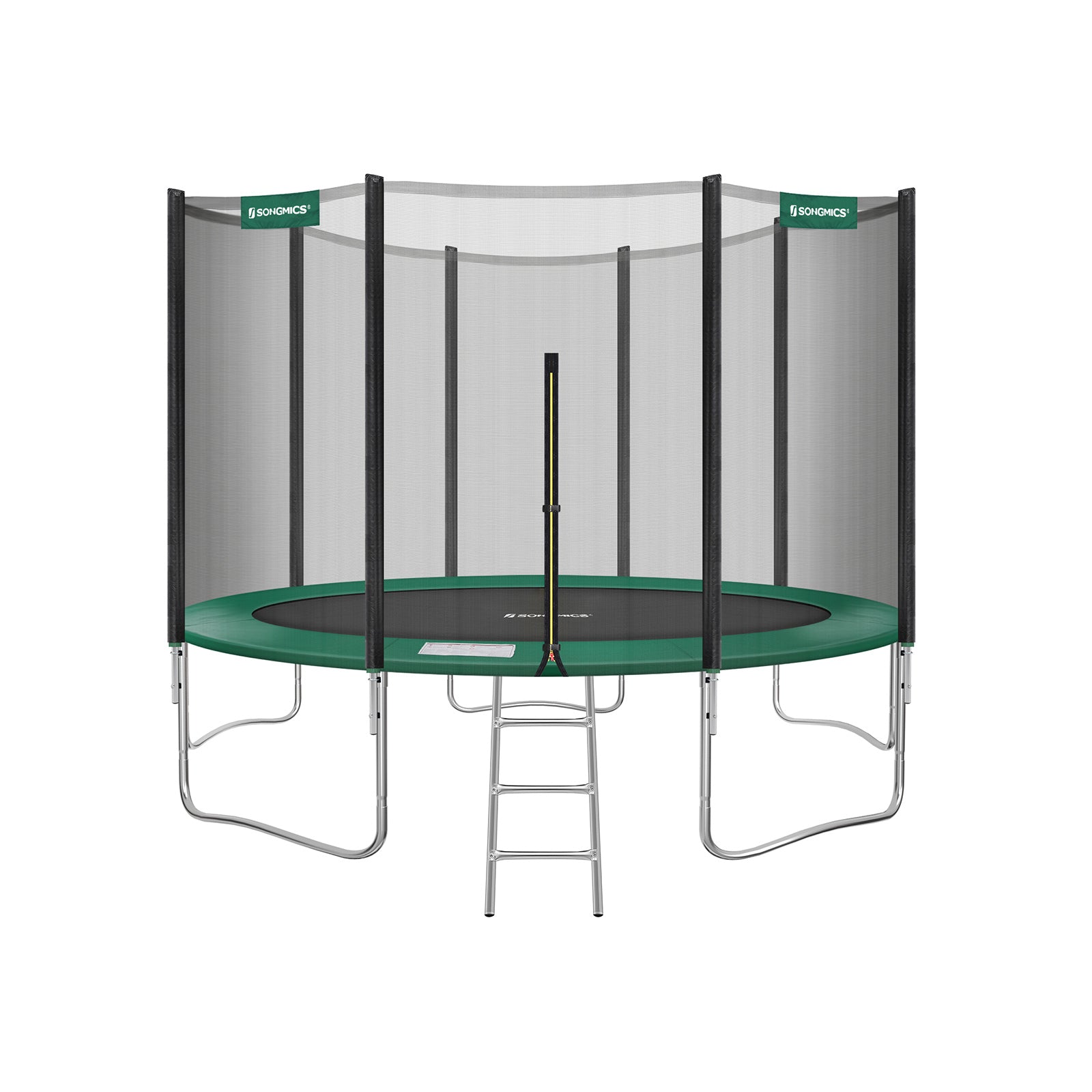 Trampoline – Veiligheidsnet en ladder – Zwart en blauw
