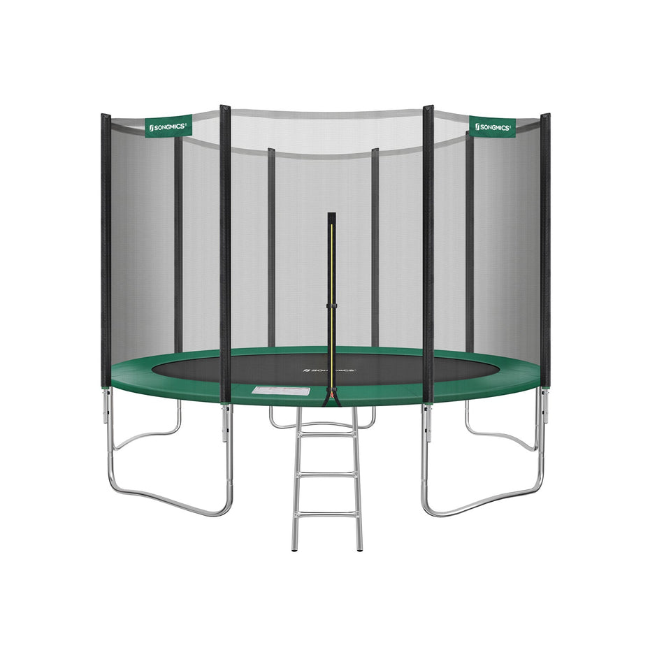 Trampoline – Veiligheidsnet en ladder – Zwart en blauw