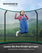 Trampoline – rond met gevoerd frame – zwart-donkergroen
