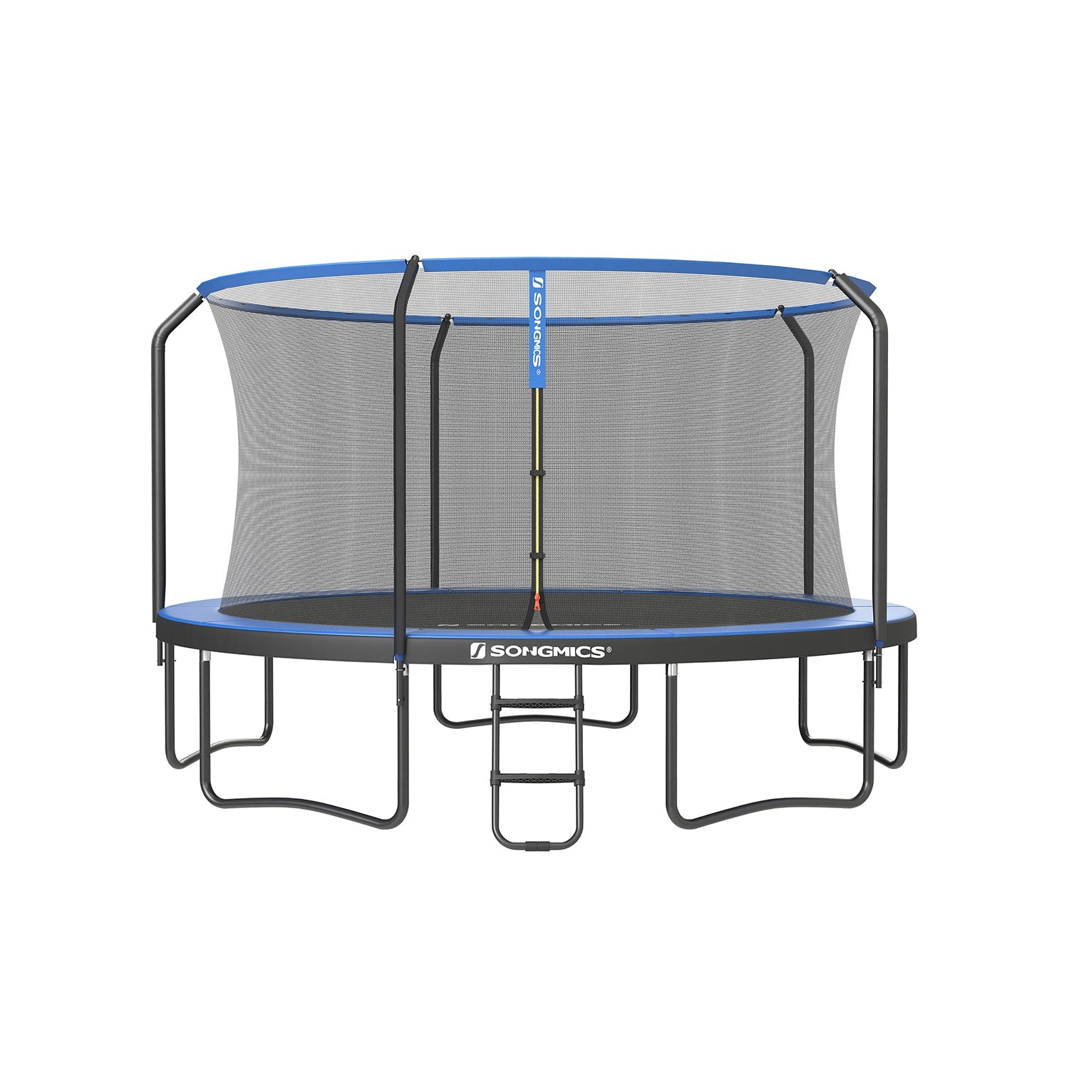 Trampoline – rond met gevoerd frame – zwart-donkergroen