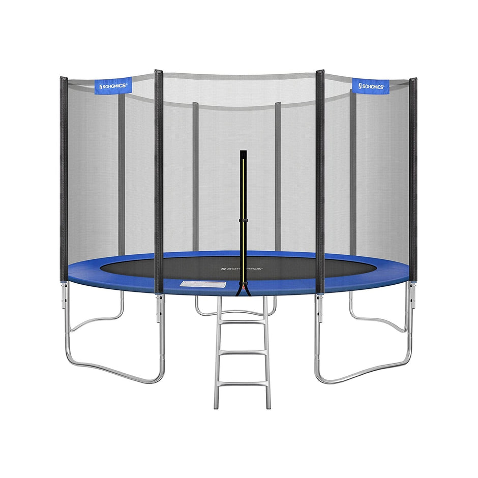 Trampoline – Veiligheidsnet en ladder – Zwart en blauw