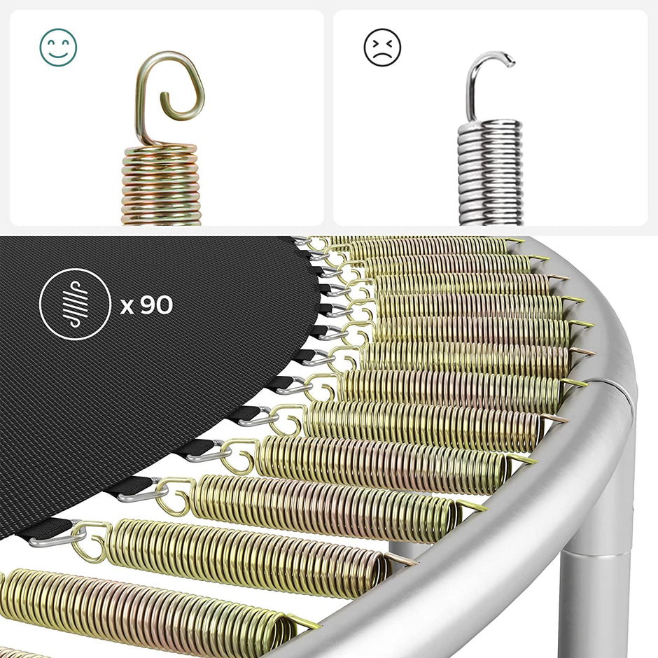 Trampoline – Veiligheidsnet en ladder – Zwart en blauw