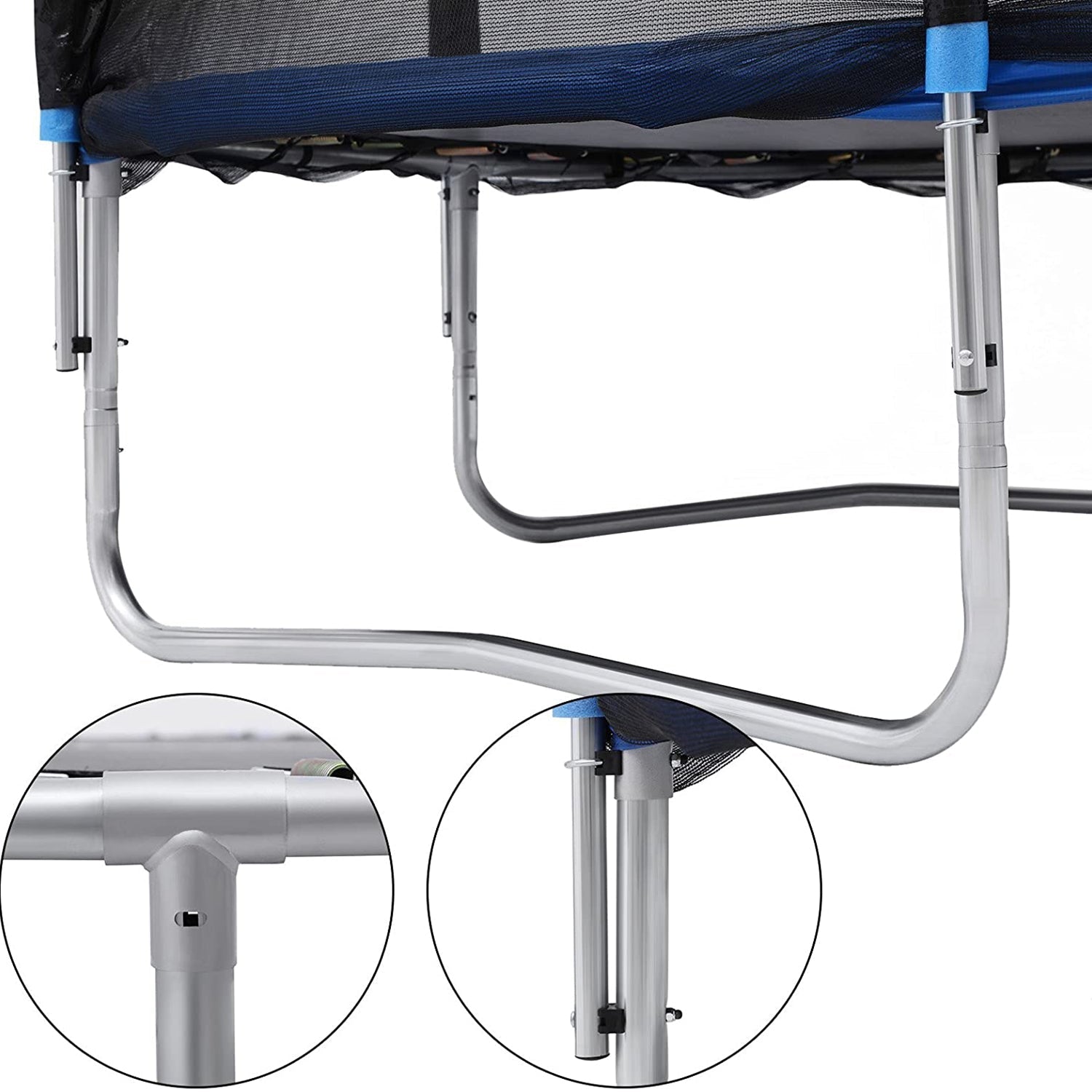 Trampoline – Veiligheidsnet en ladder – Zwart en blauw