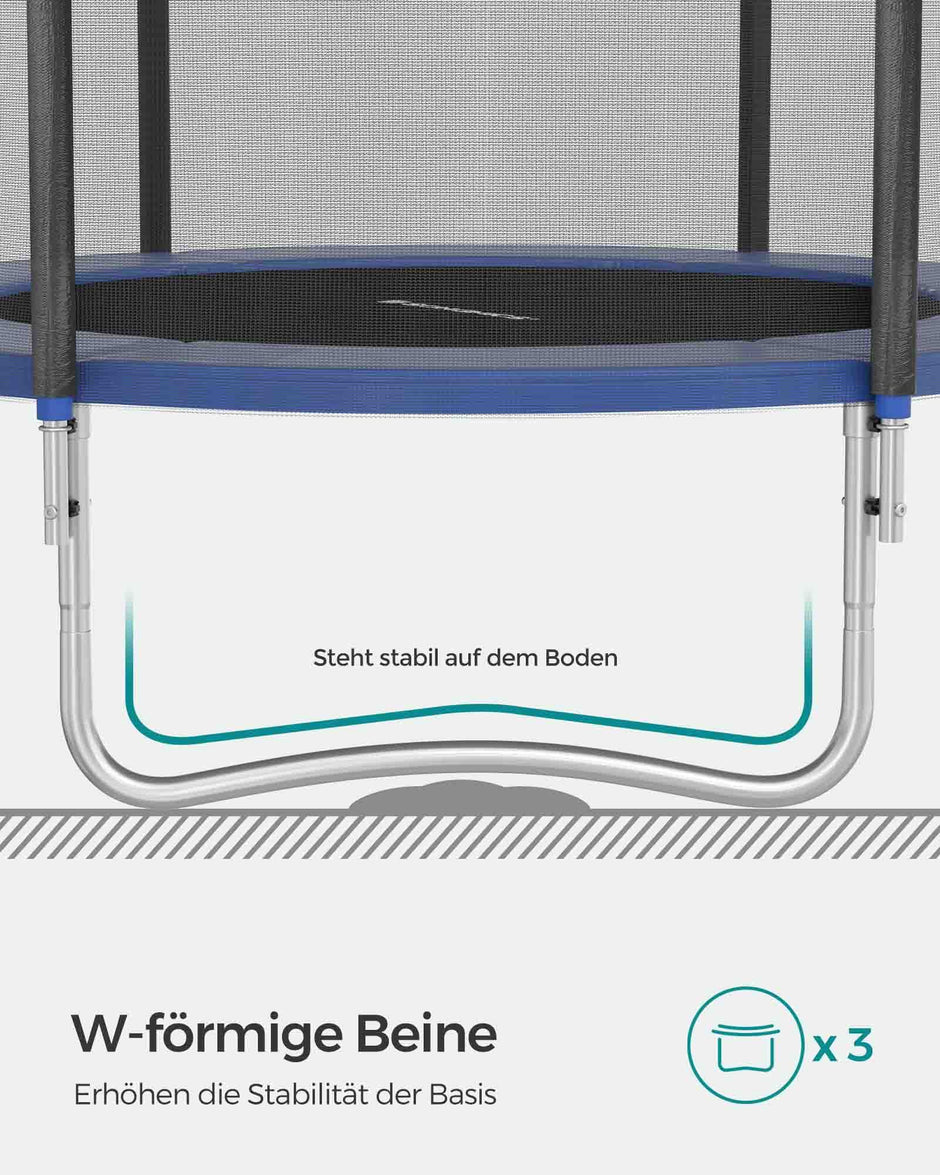 Trampoline – Veiligheidsnet – Ø 244 cm – zwart/blauw