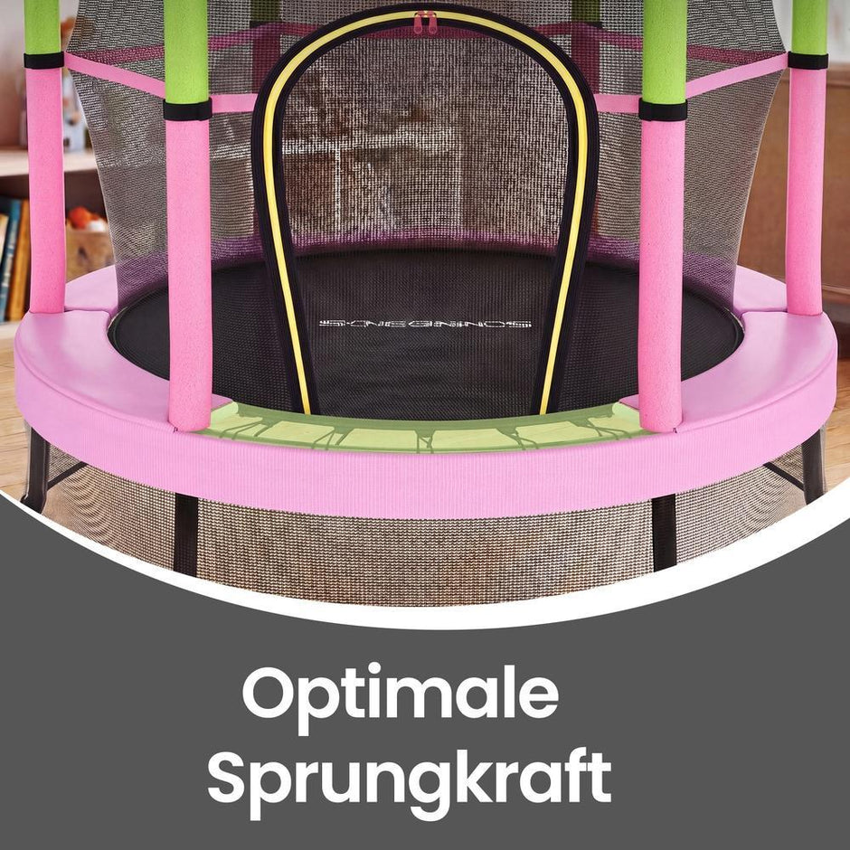 Kindertrampoline - 174 cm - Veiligheidsnet - Randbescherming - Roze