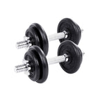 Halterset - Verstelbare dumbbell- en barbellset - Fitness halterset - Met halterstang
