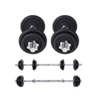 Halterset - Verstelbare dumbbell- en barbellset - Fitness halterset - Met halterstang
