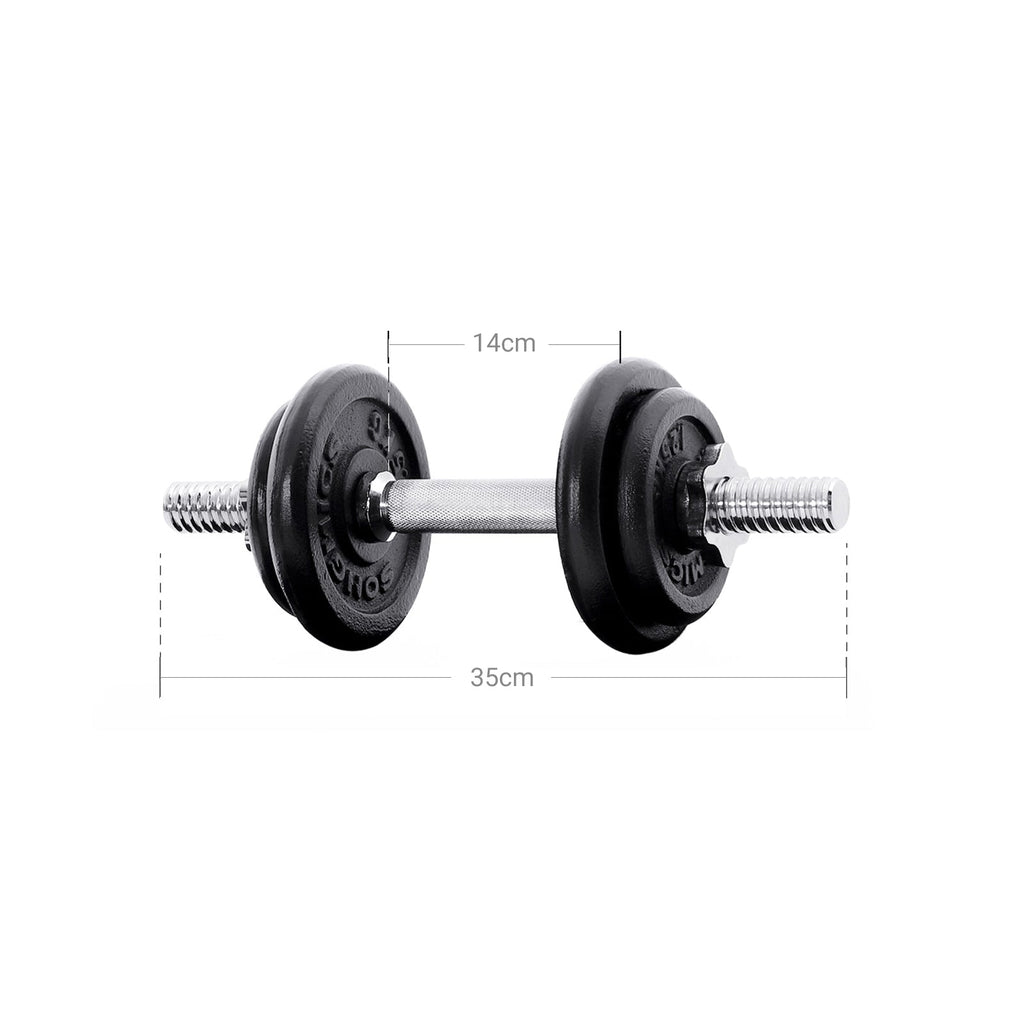 Halterset - Verstelbare dumbbell- en barbellset - Fitness halterset - Met halterstang