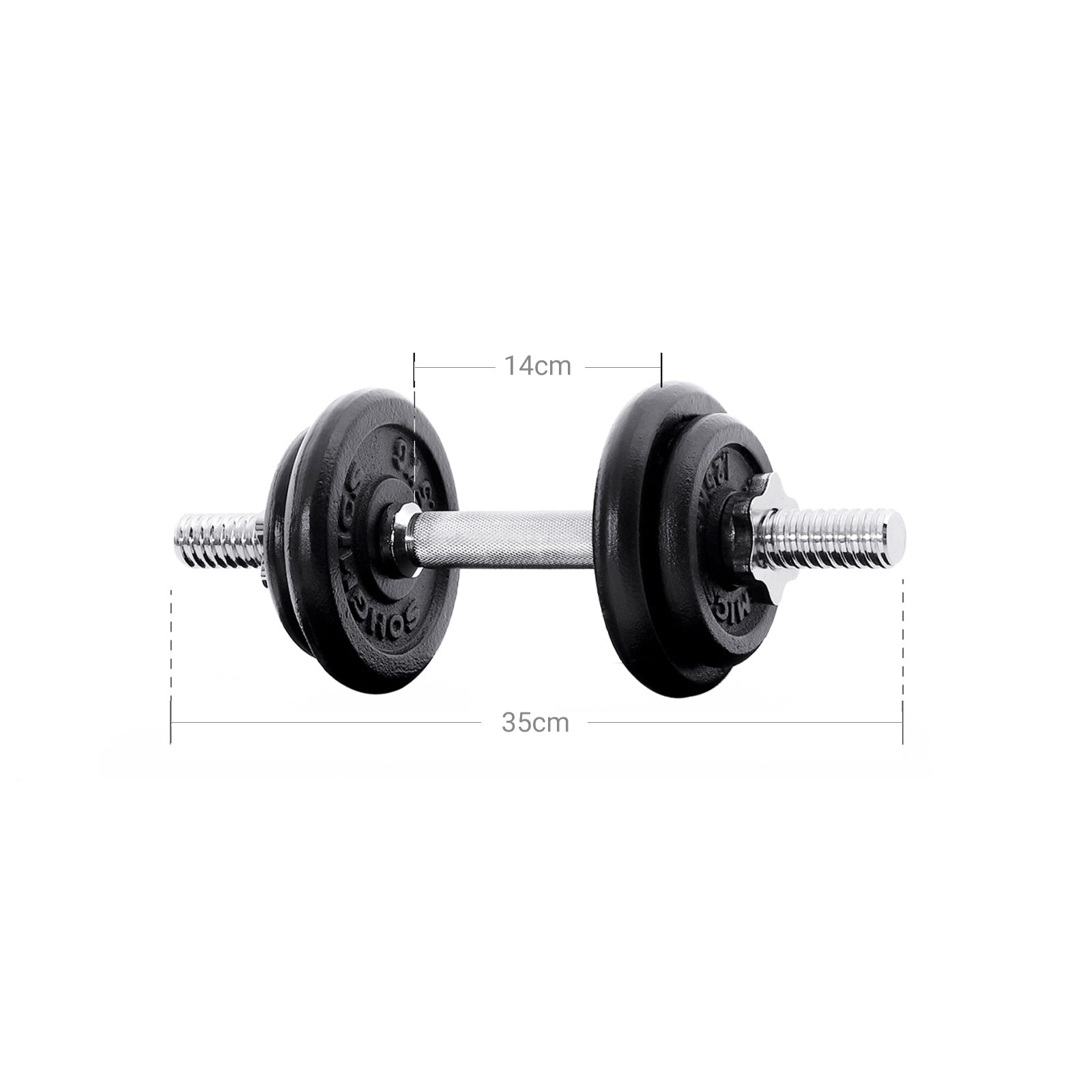 Halterset - Verstelbare dumbbell- en barbellset - Fitness halterset - Met halterstang