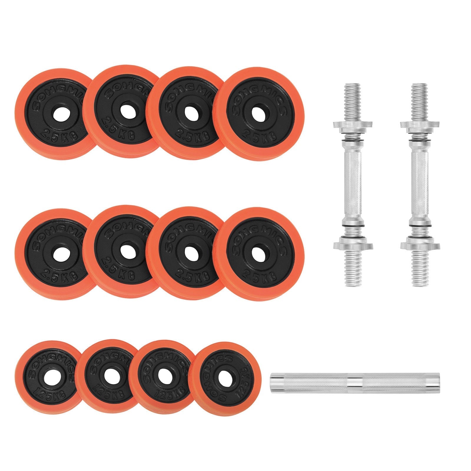 Verstelbare dumbbellset – 25 kg – Oranje