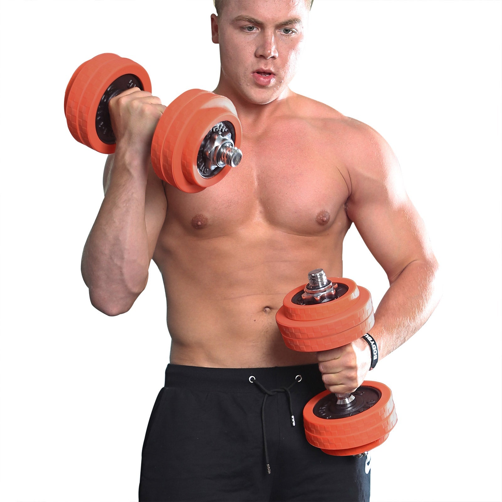 Verstelbare dumbbellset – 25 kg – Oranje